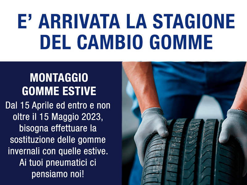 Cambio gomme estivo 2023: non ti dimenticare