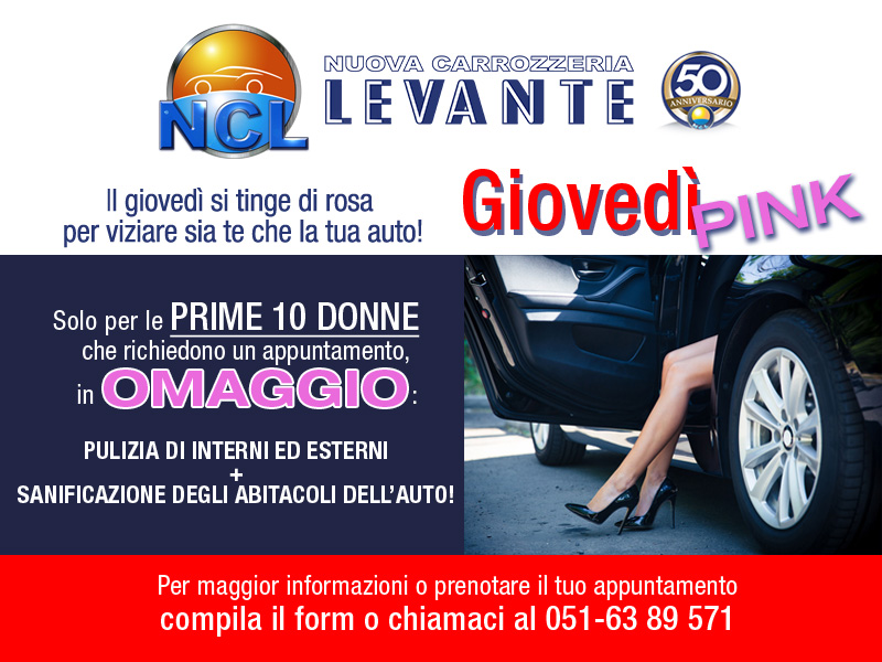 Giovedi PINK - Nuova Carrozzeria Levante a Bologna