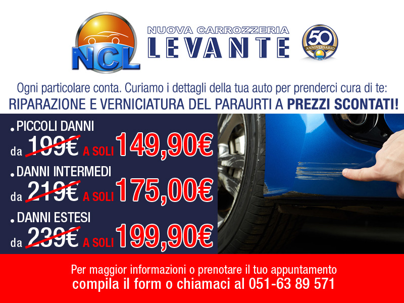 Promozione riparazione e verniciatura paraurti a Bologna